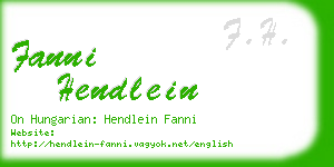 fanni hendlein business card